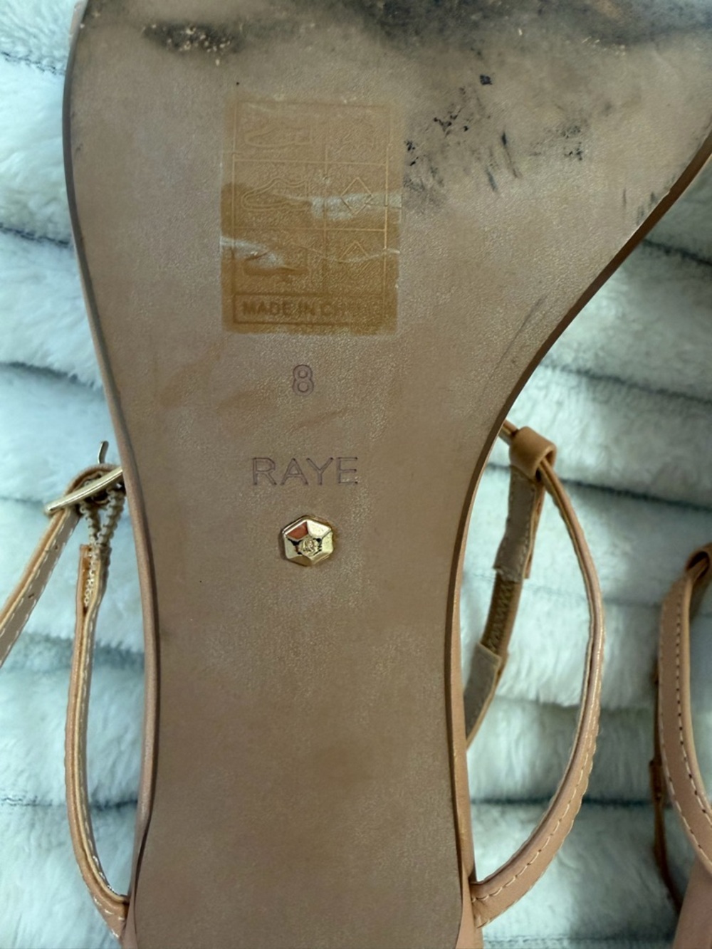 RAYE Women's Nude Strappy Heels, Size 8 - Picture 10 of 15